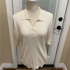 Ralph Lauren Cream Button Down Polo Shirt